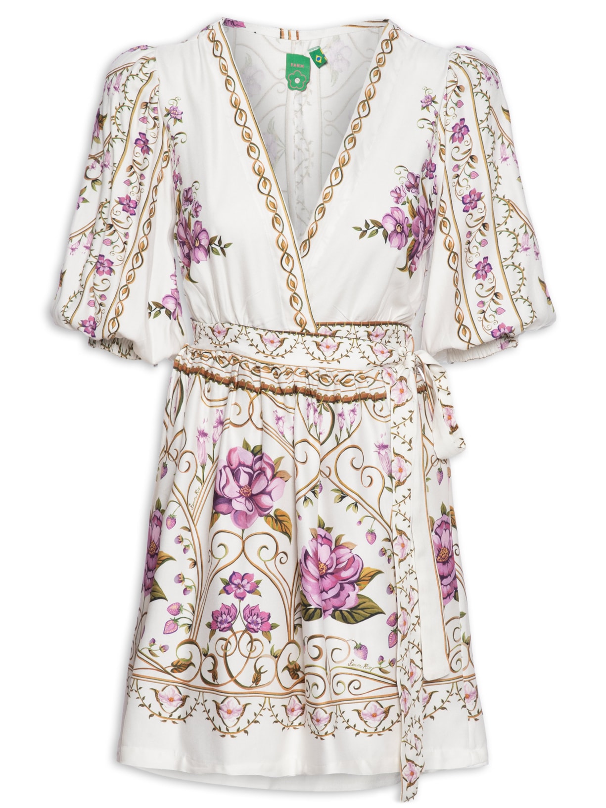 Vestido Curto Poesia de Flor - Branco