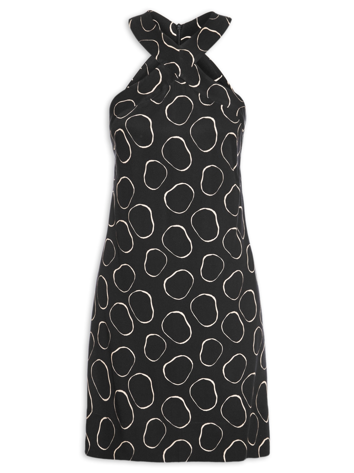 Vestido Curto Pois Aro - Preto