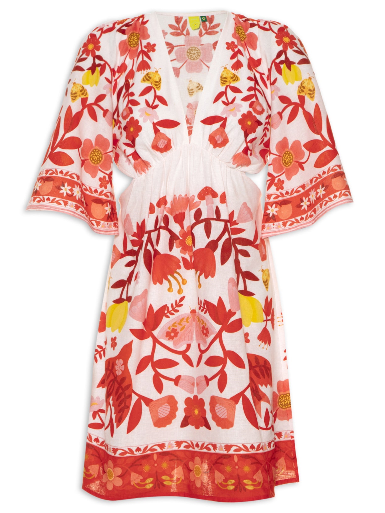 Vestido Curto Pomar Romântico - Vermelho