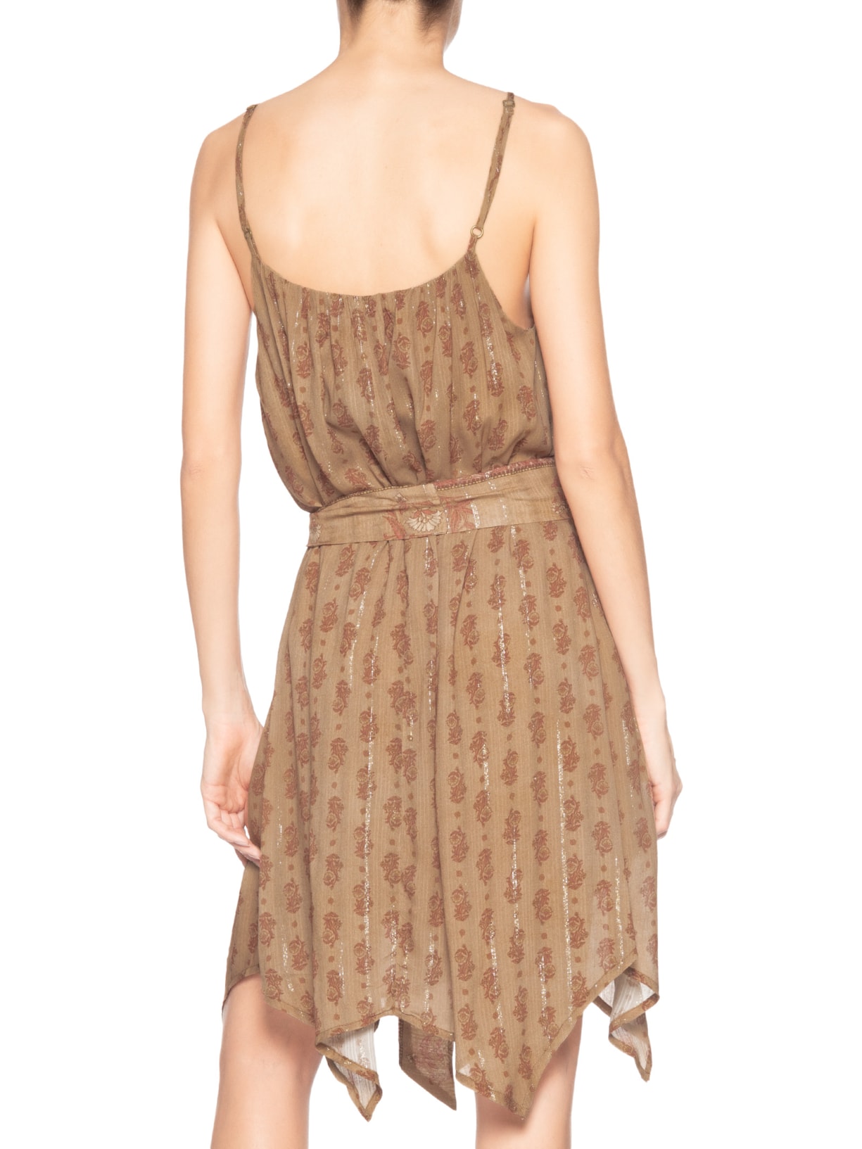 Vestido Curto Pontas Estampa Lírio Rosa Maria Filó