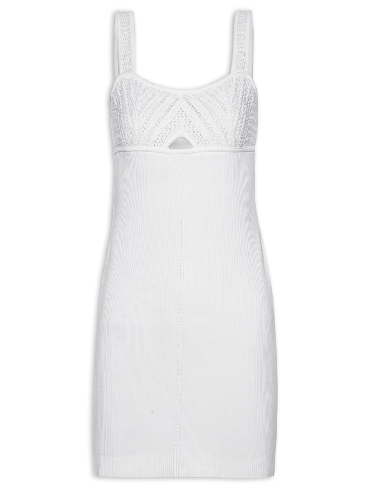 Vestido Curto Pontos Mix - Off White