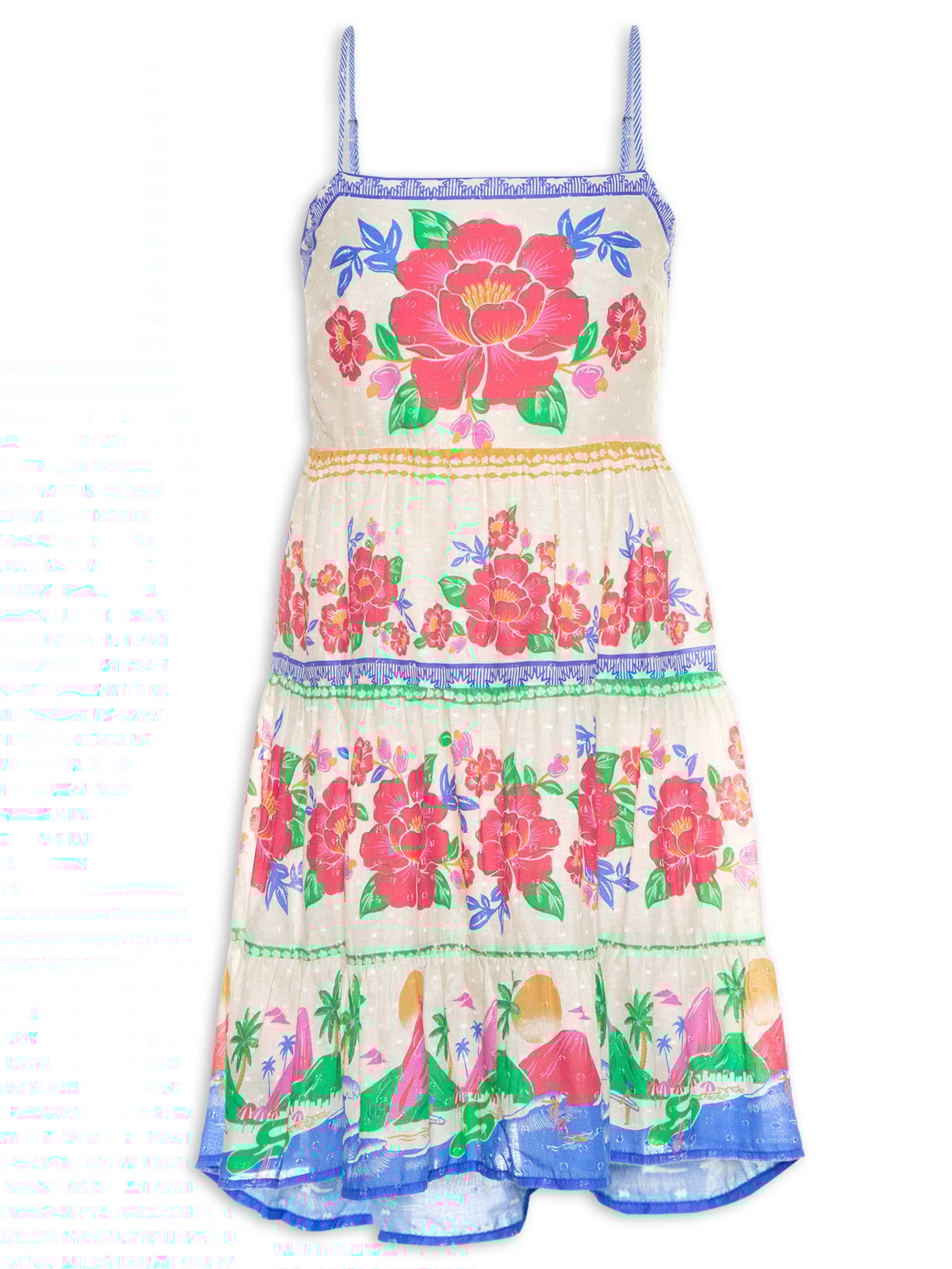 Vestido Curto Praia De Flor - Branco