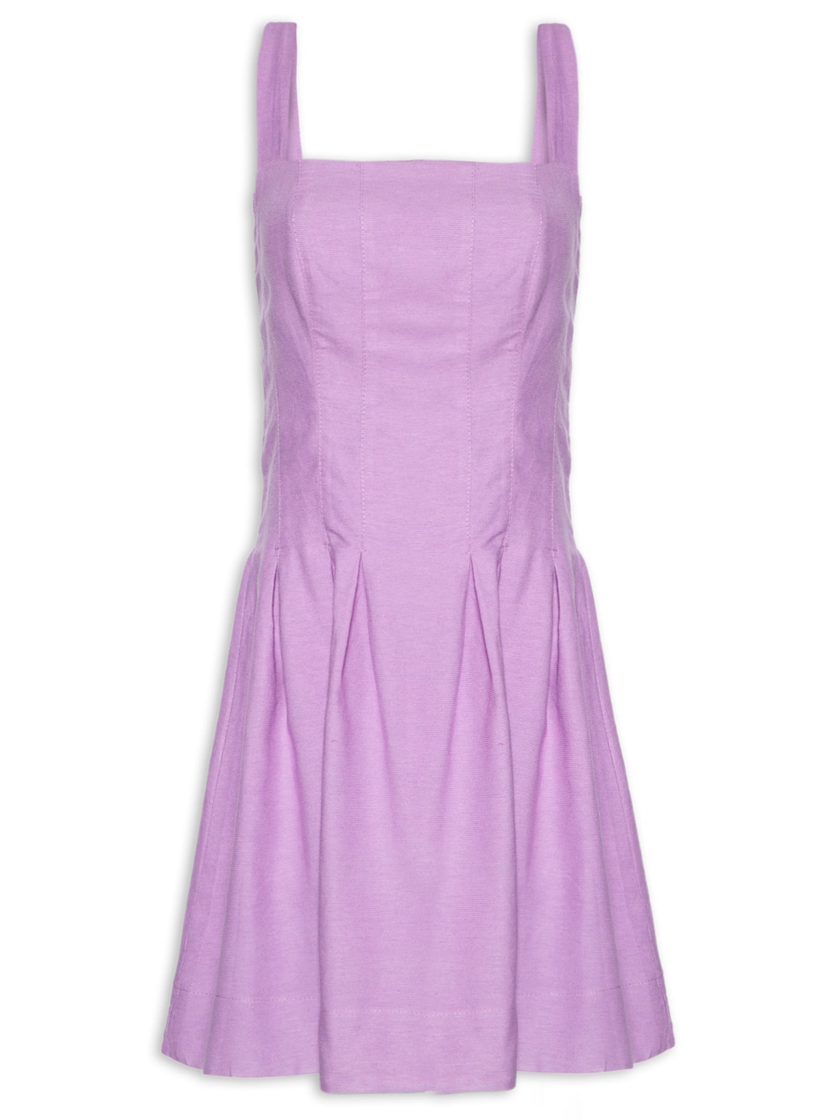 Vestido Curto Pregas - Roxo