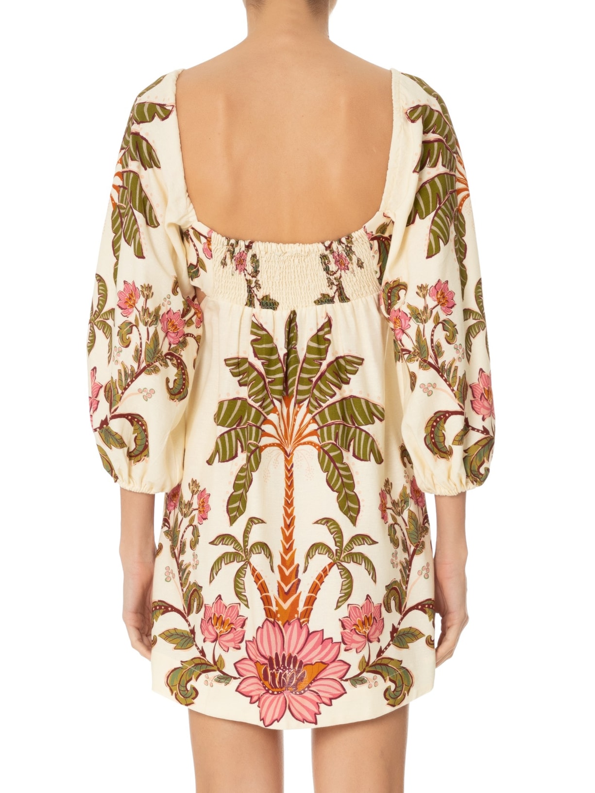 Vestido Curto Ravenala Bege  Farm