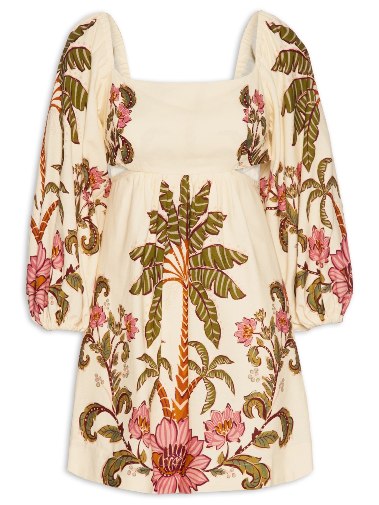 Vestido Curto Ravenala Bege  Farm