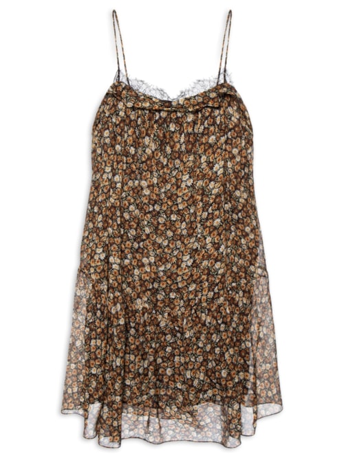 Vestido Curto Renda Liberty Seeds - Marrom