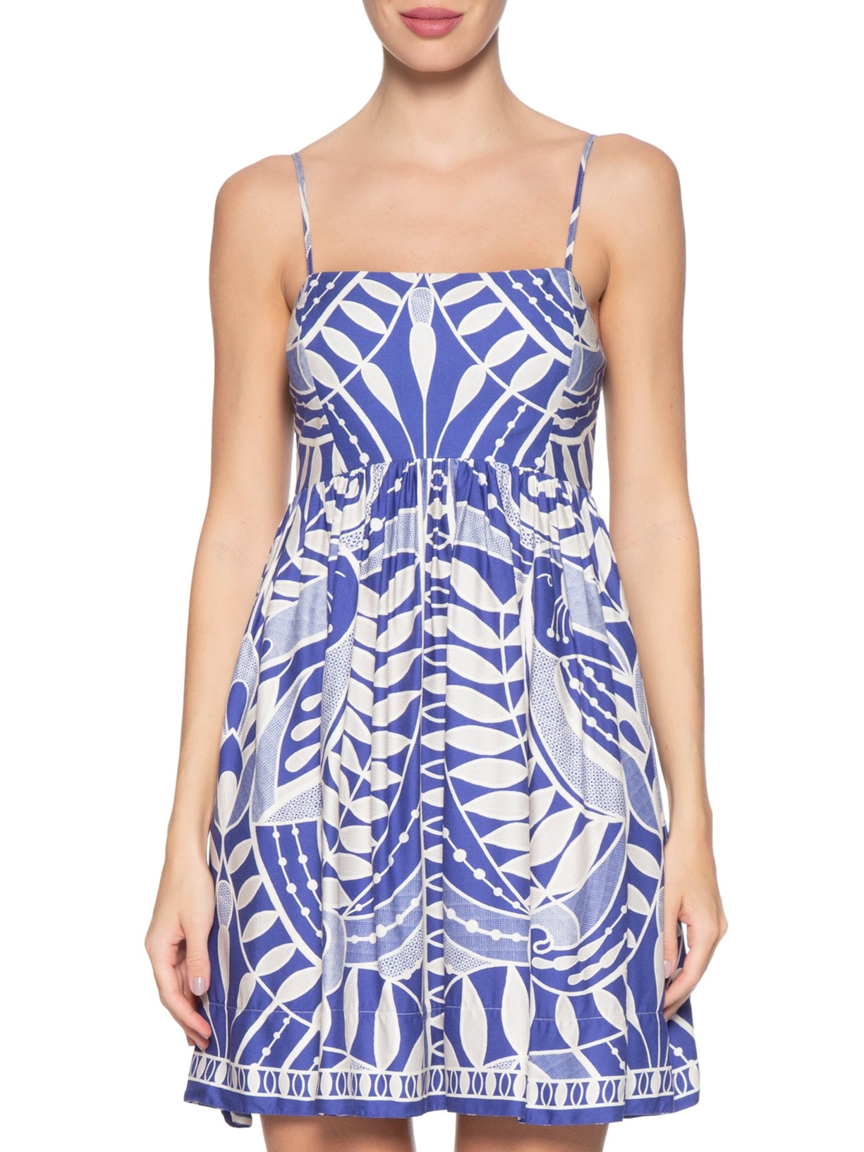 Vestido Curto Rendeira Azul  Farm