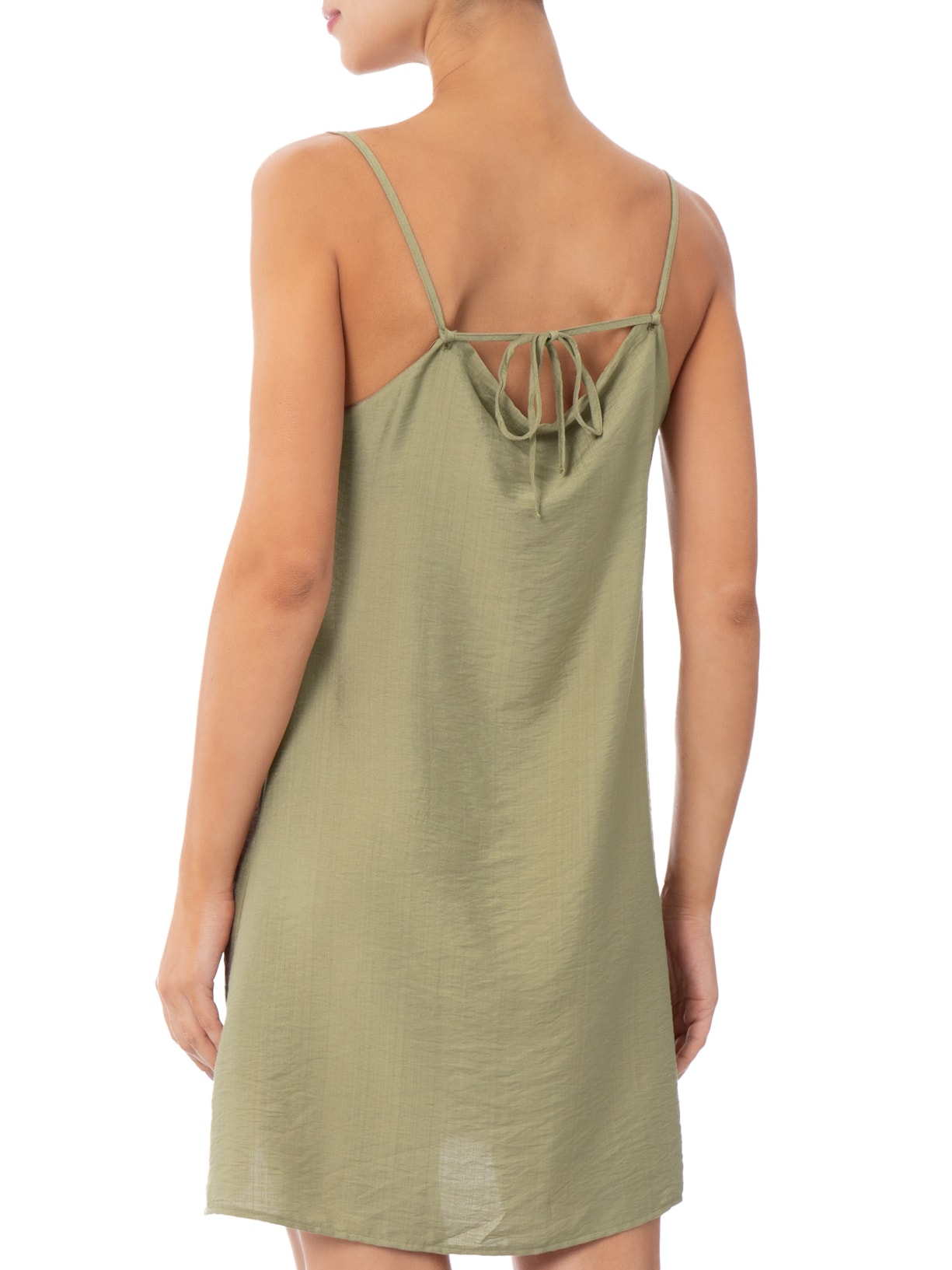 Vestido Curto Reto Decote em V Verde Market 33