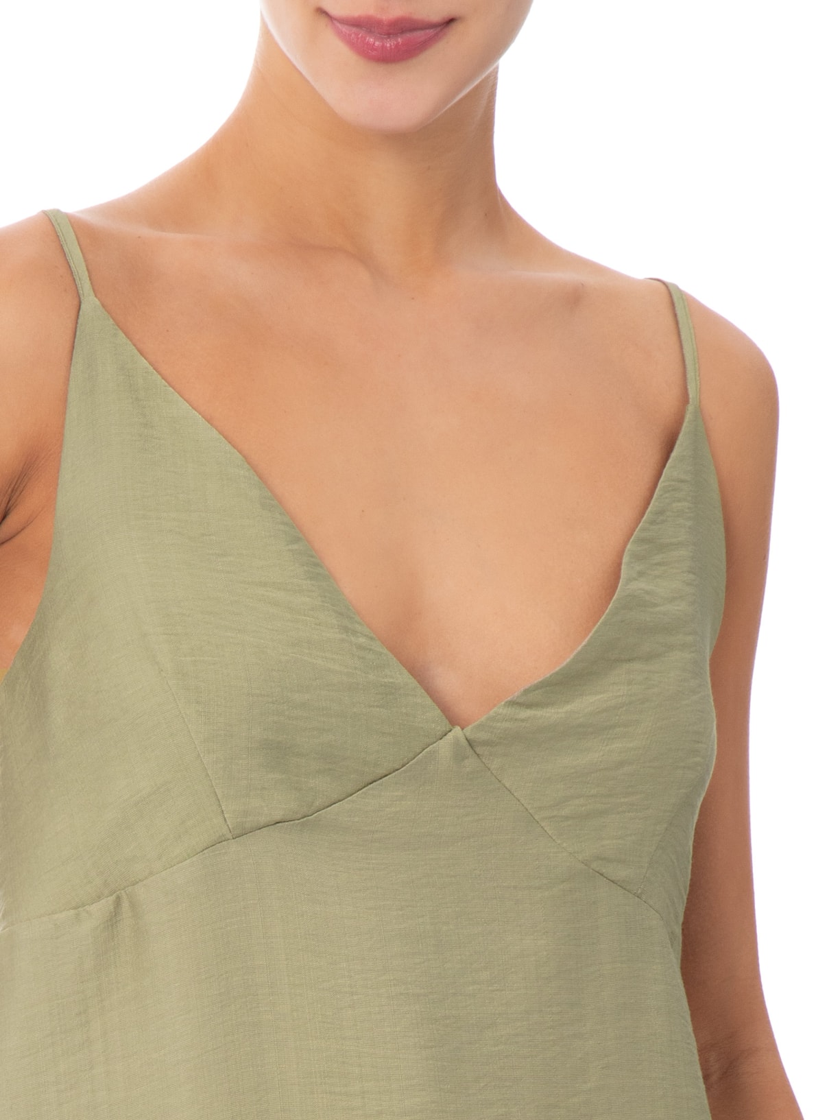 Vestido Curto Reto Decote em V Verde Market 33