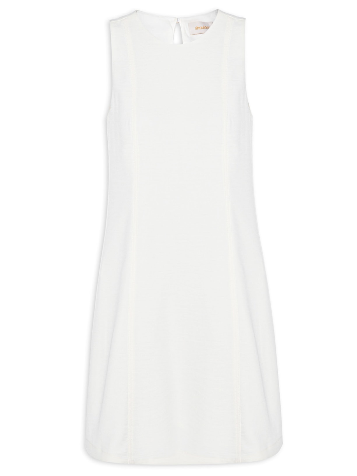 Vestido Curto Reto Recortes - Off White