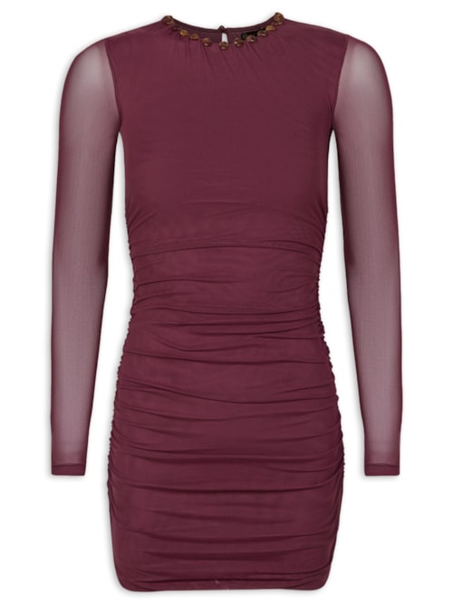 Vestido Curto Ridley Det - Roxo