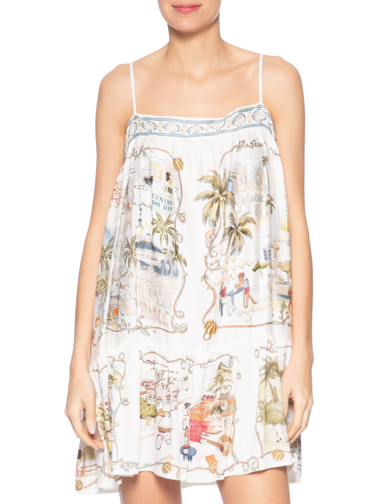 Vestido Curto Rio a Dentro– Branco Farm