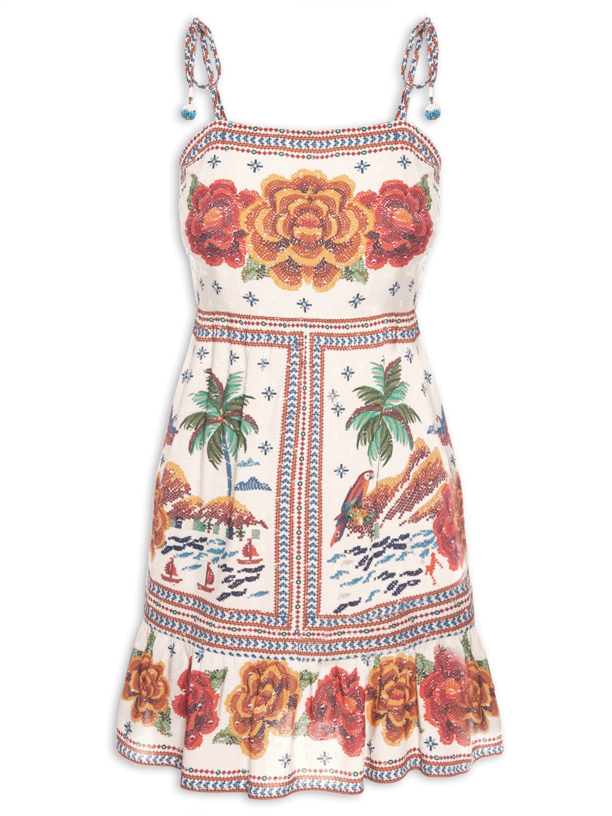 Vestido Curto Rio De Cor - Off White