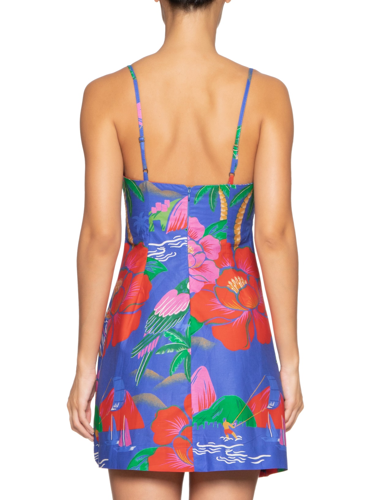 Vestido Curto Rio De Flor Azul Farm