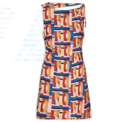 Vestido Curto Rio Gráfico - Rosa