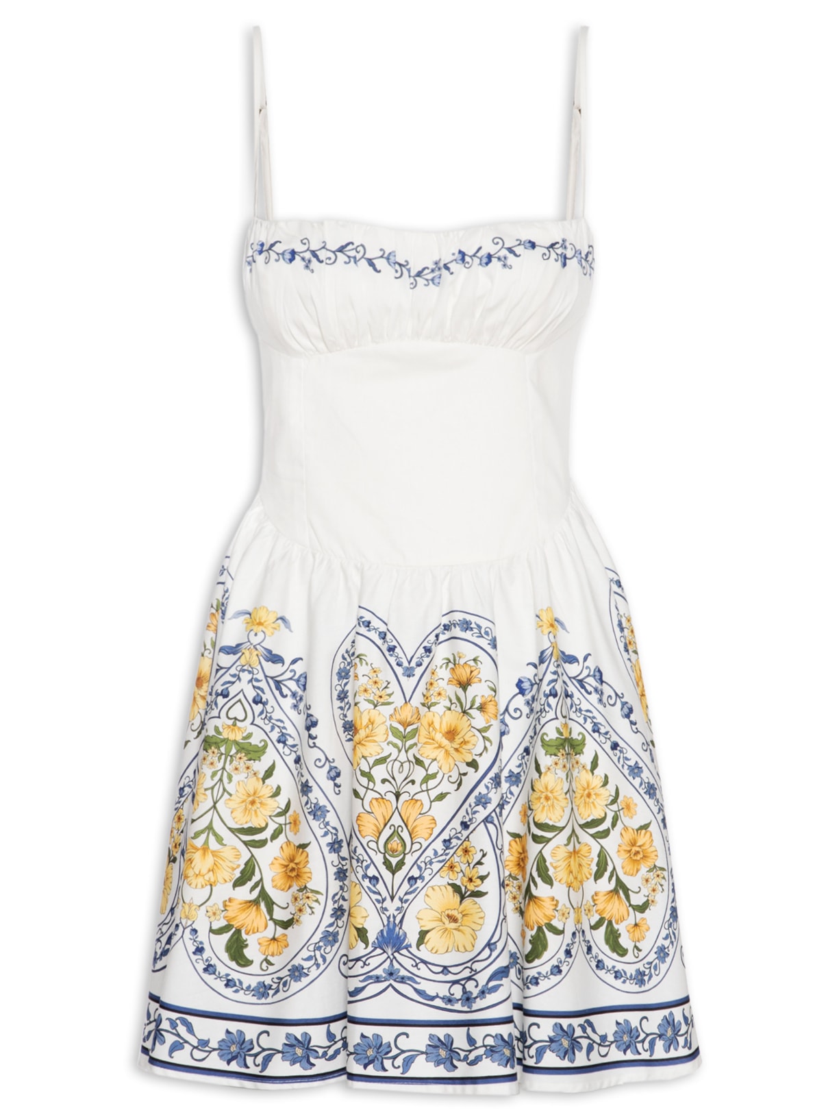 Vestido Curto Romance Boho  Azul Farm