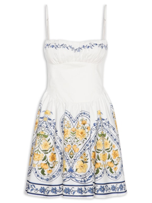 Vestido Curto Romance Boho - Azul