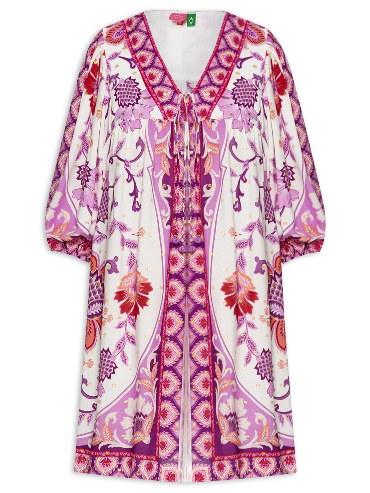 Vestido Curto Romance De Tucano - Rosa