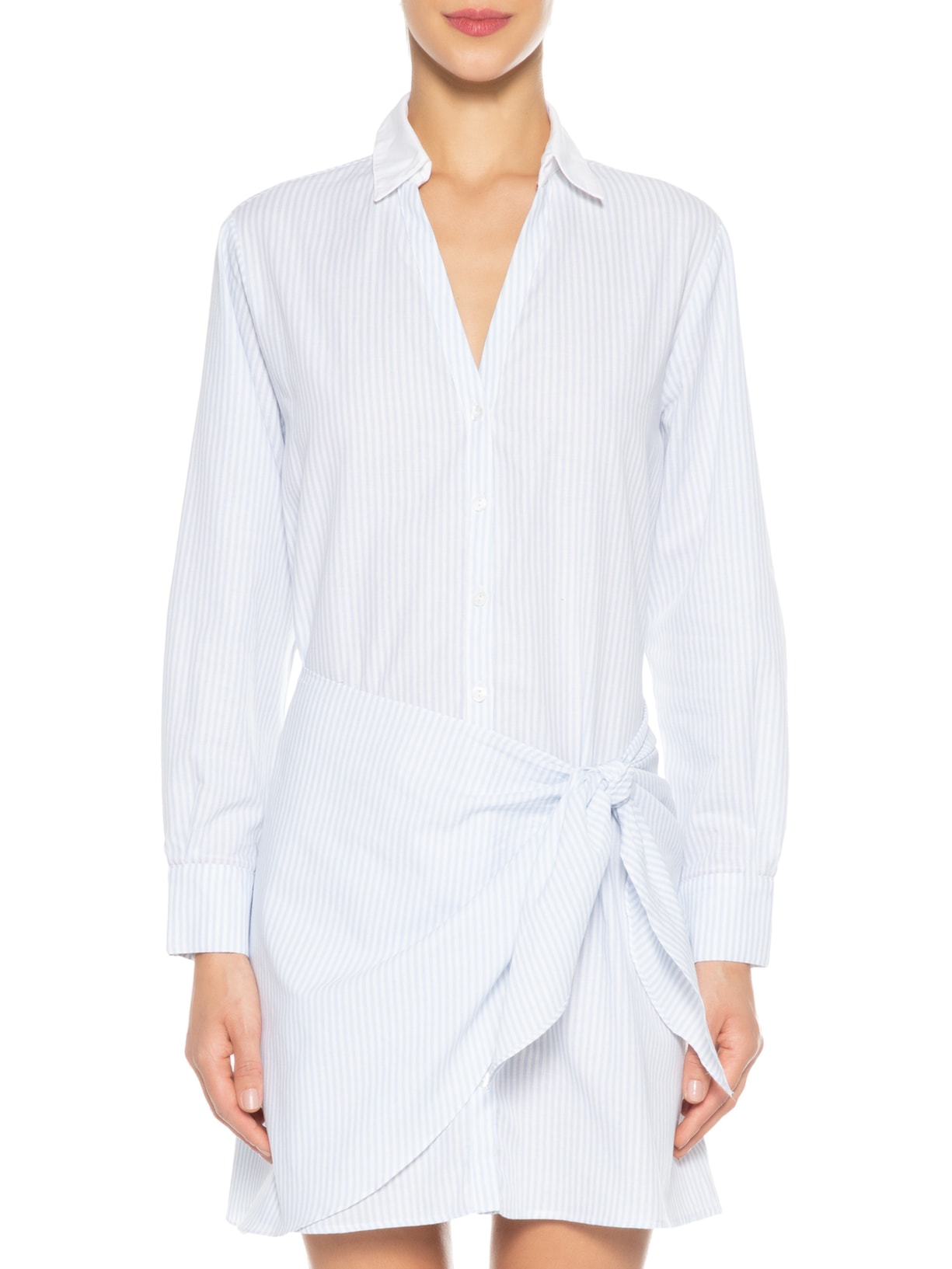 Vestido Curto Saia Sobreposição Listras Azul Dress To