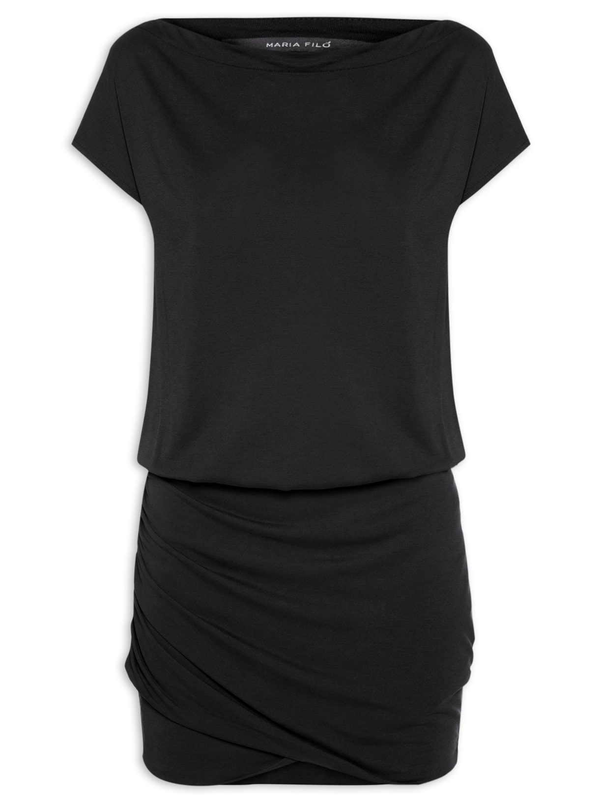 Vestido Curto Saia Transpassada - Preto