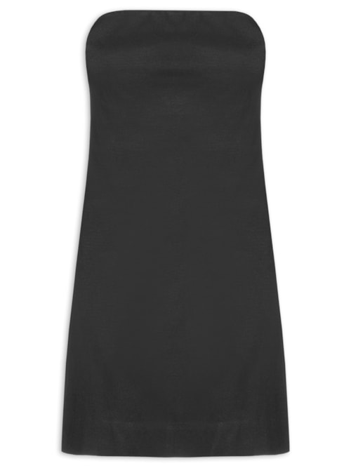 Vestido Curto Sem Alça - Preto