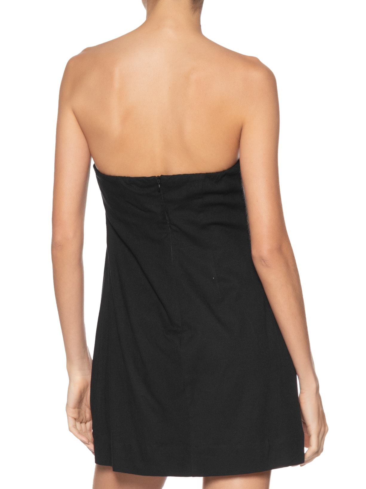 Vestido Curto Sem Alça Preto Farm