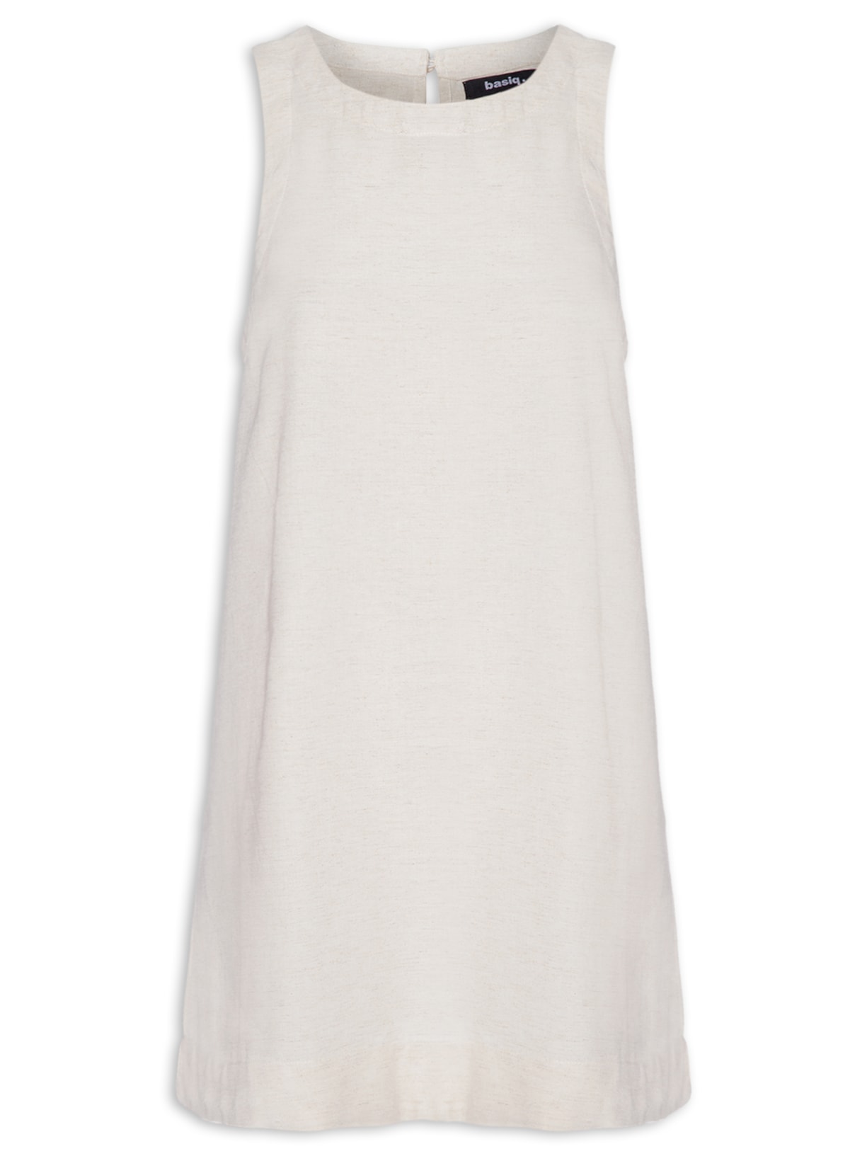 Vestido Curto Sem Manga - Bege