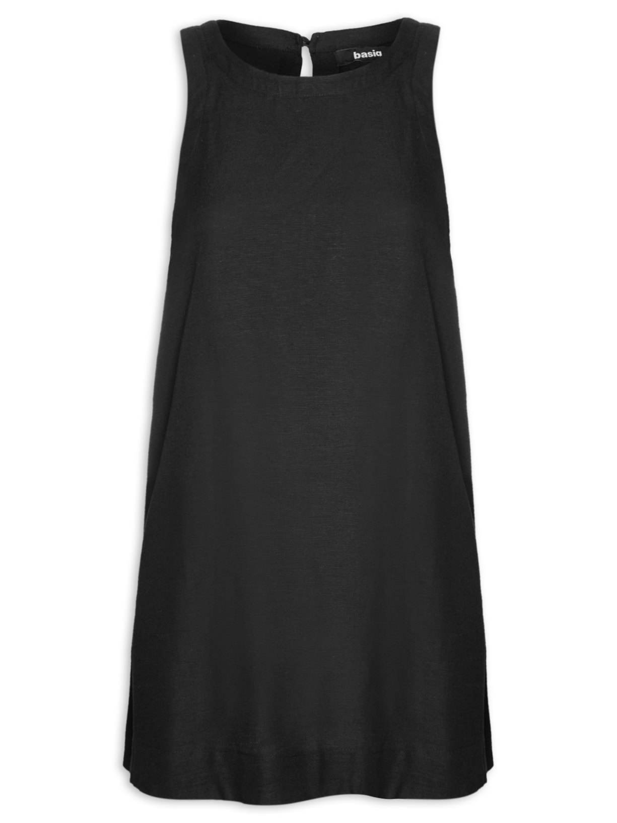 Vestido Curto Sem Manga - Preto