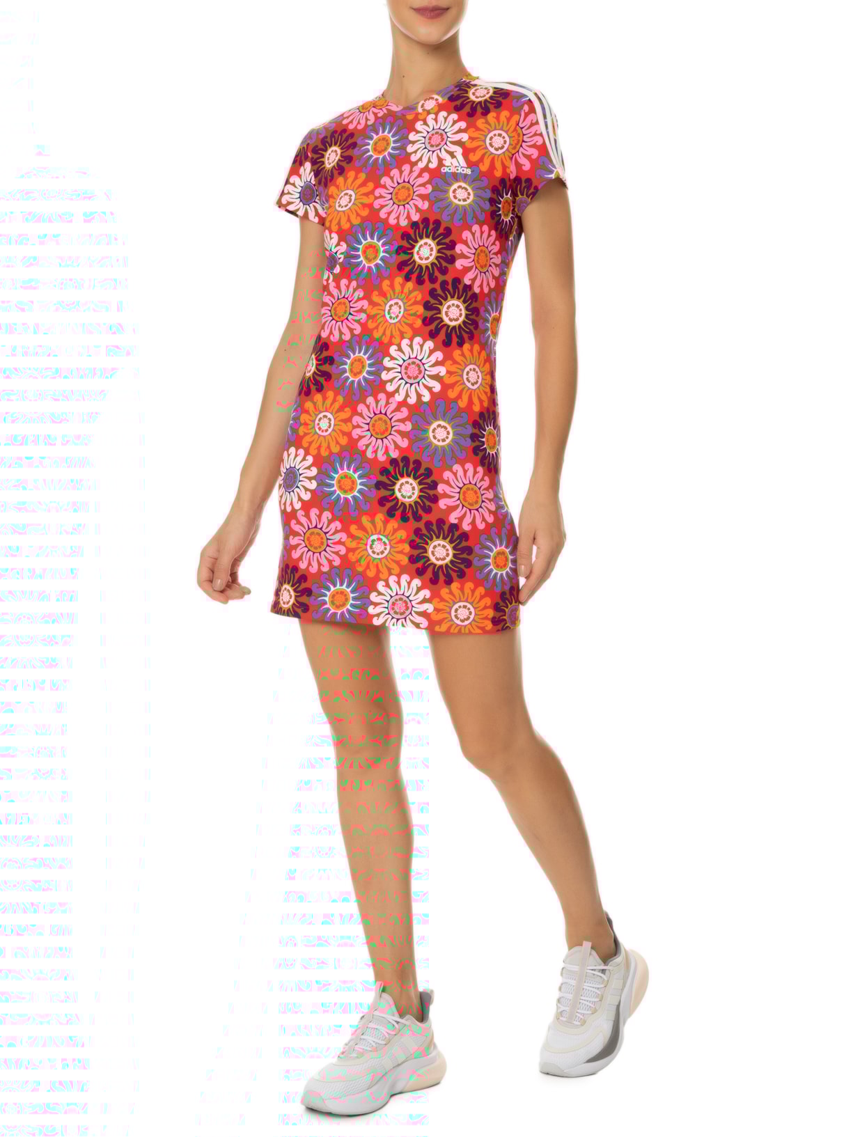 Vestido Curto Slim Vermelho Adidas + Farm