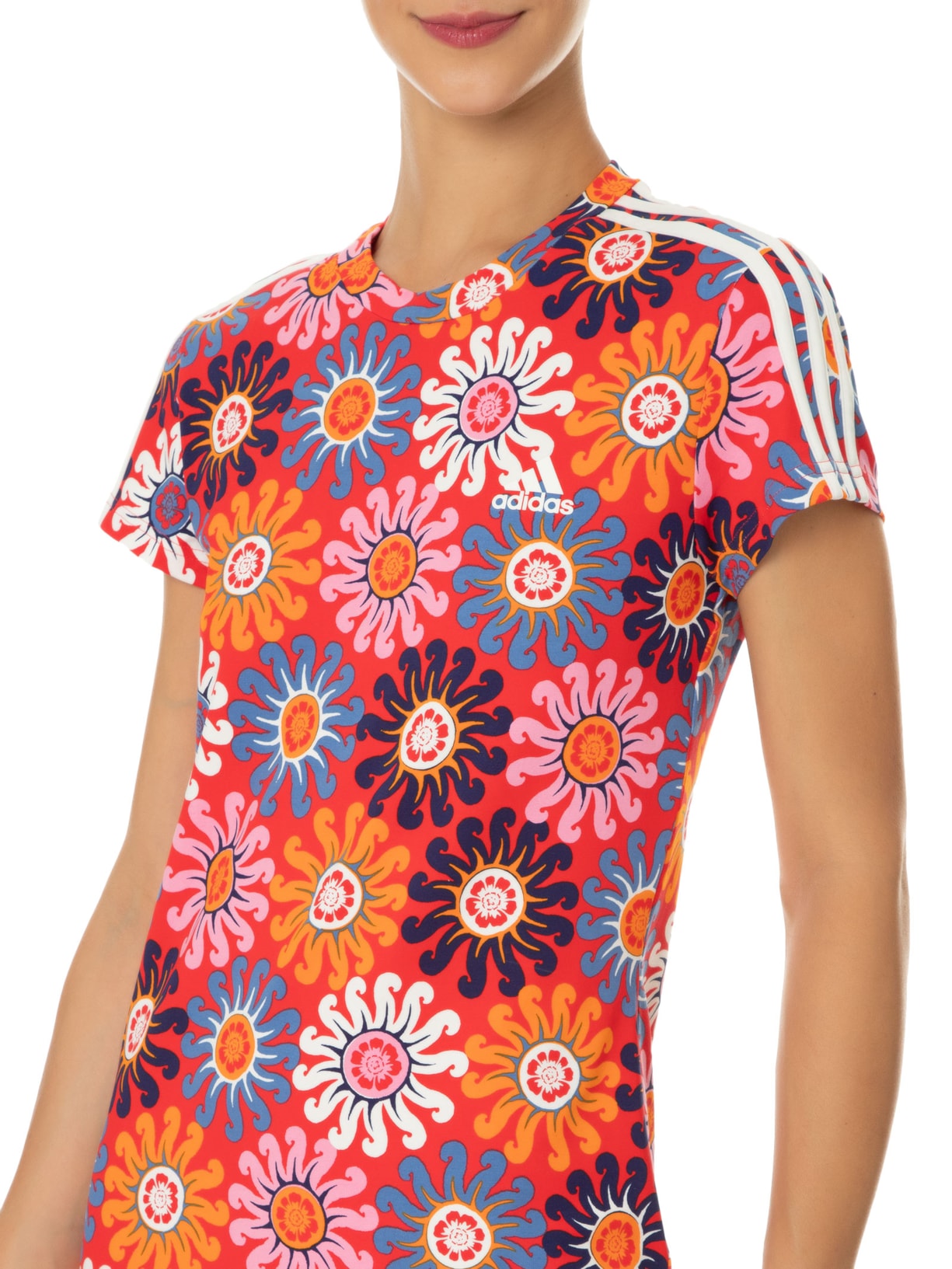 Vestido Curto Slim Vermelho Adidas + Farm