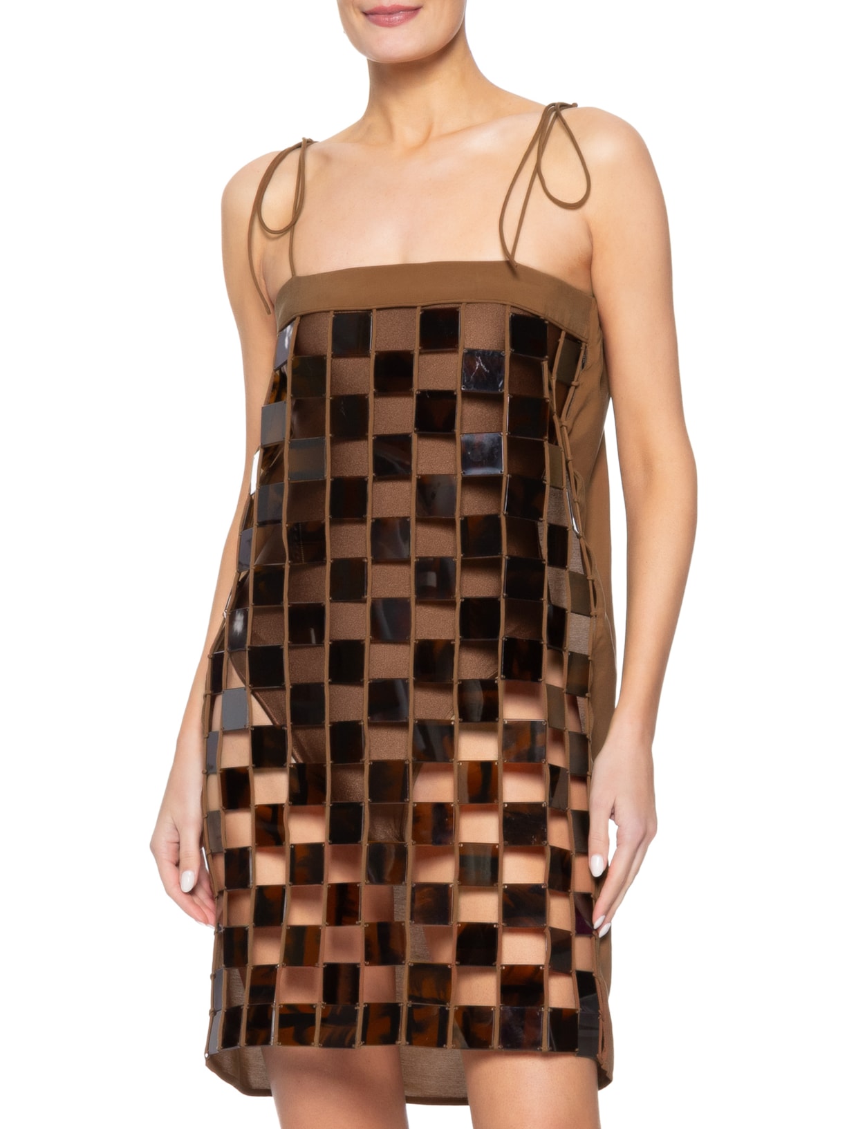 Vestido Curto Square Marrom Adriana Degreas