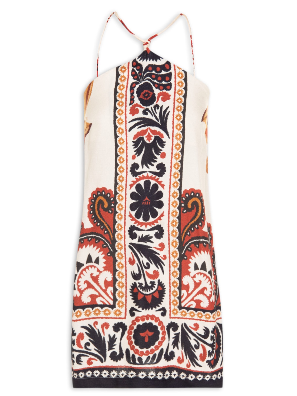 Vestido Curto Tapete De Flor - Bege