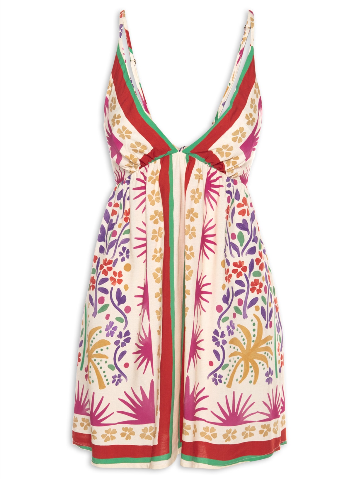 Vestido Curto Tarde De Verão - Bege