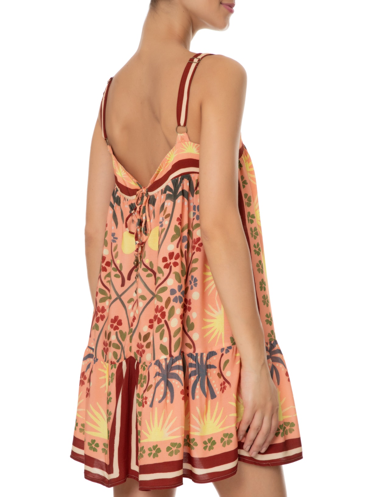 Vestido Curto Tarde De Verão Rosa Farm