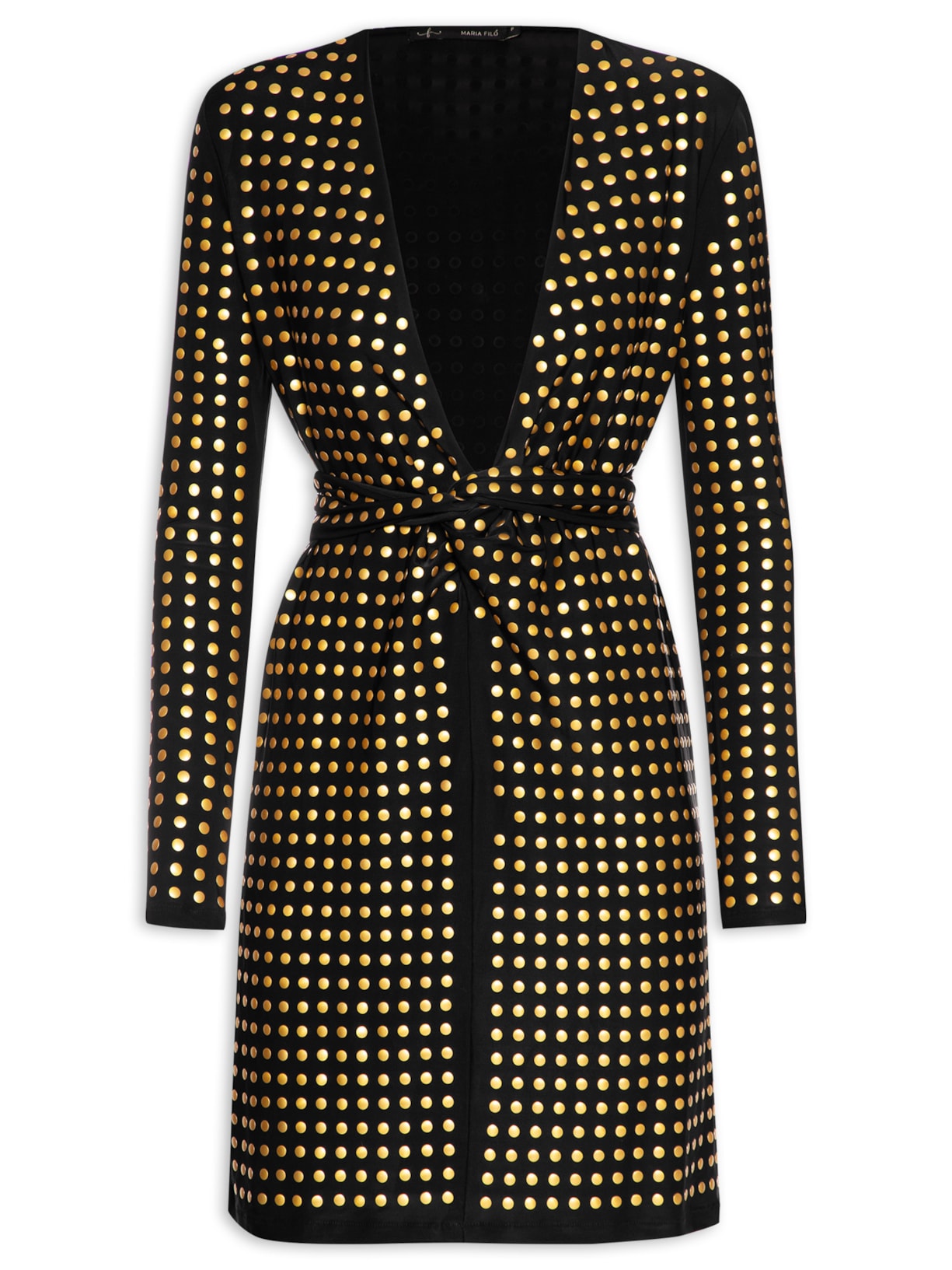 Vestido Curto Termo Frente Transpassada - Preto