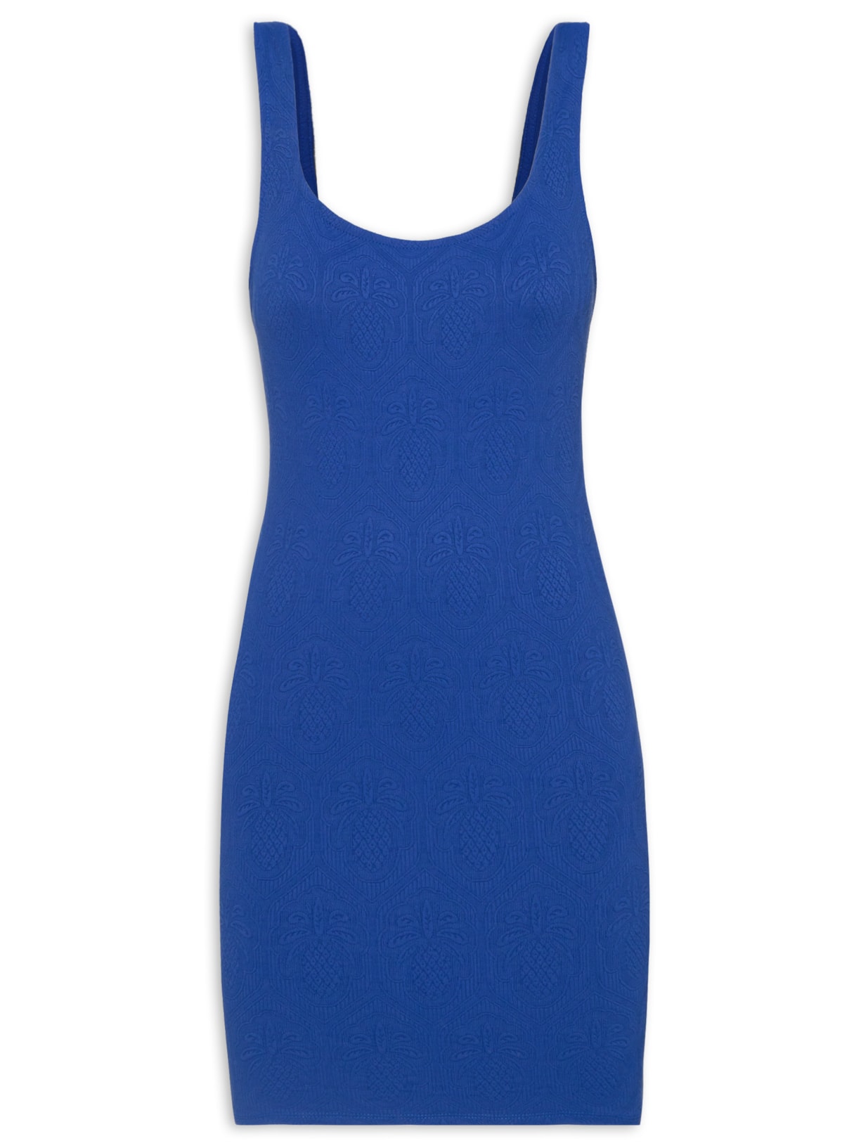 Vestido Curto Textura Abacaxi - Azul