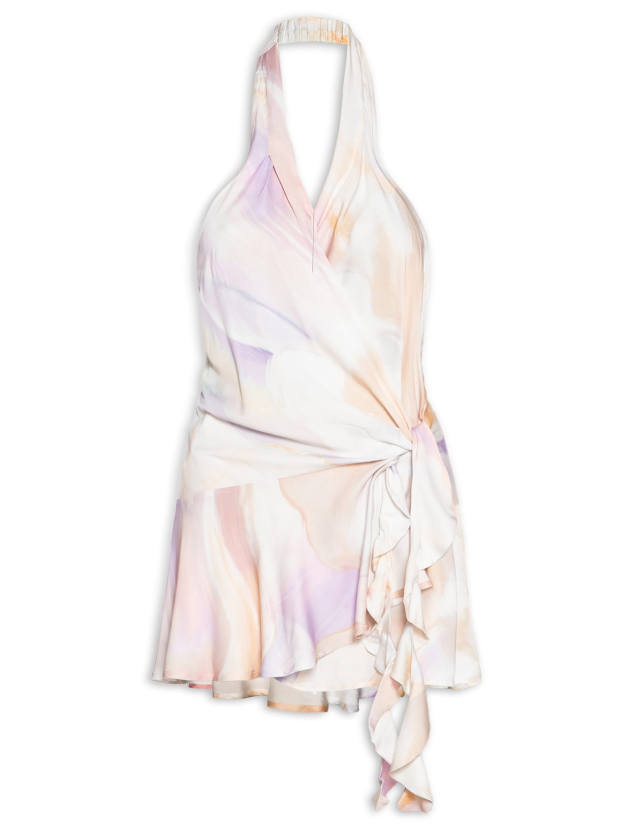 Vestido Curto Transpassado Maxi Pérola - Off White