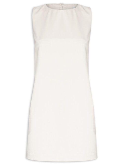 Vestido Curto Trapézio - Bege