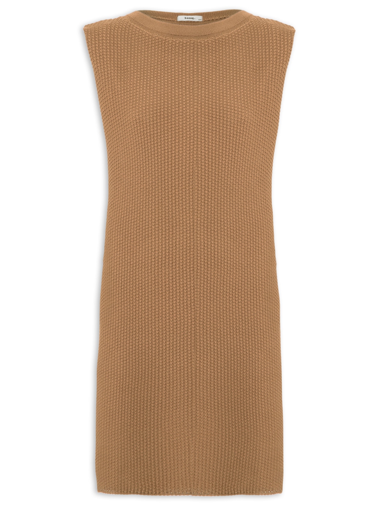 Vestido Curto Tricot Boxy - Marrom