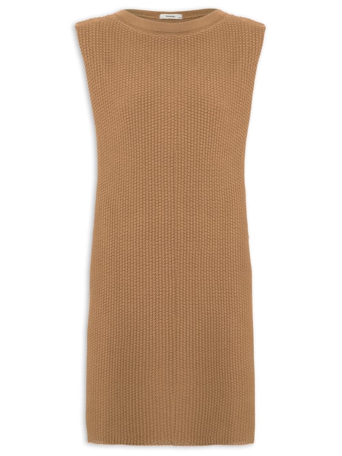 Vestido Curto Tricot Boxy - Marrom