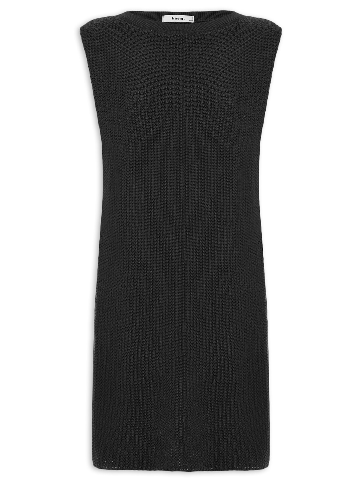 Vestido Curto Tricot Boxy - Preto