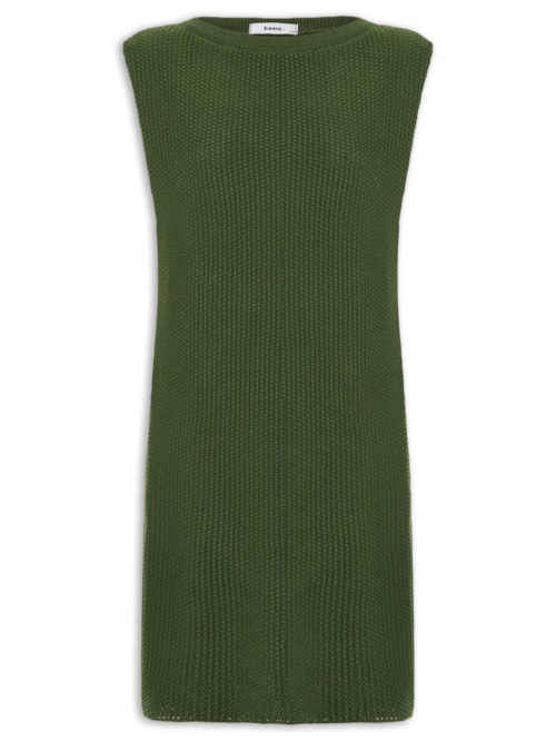Vestido Curto Tricot Boxy - Verde