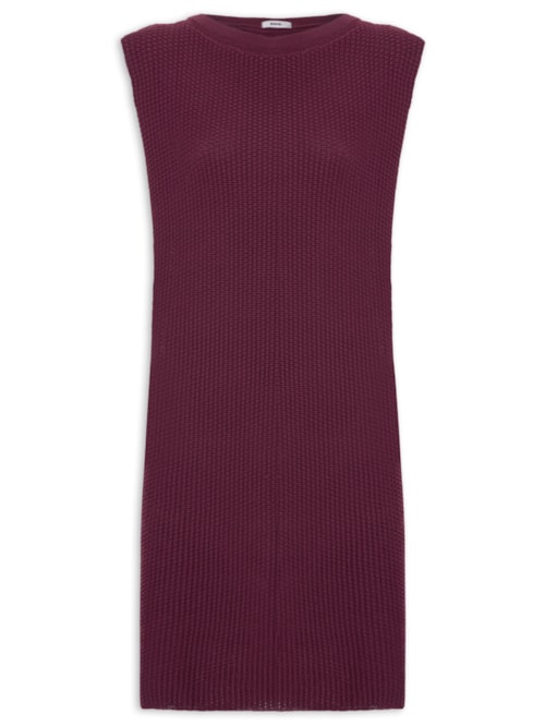 Vestido Curto Tricot Boxy - Vinho