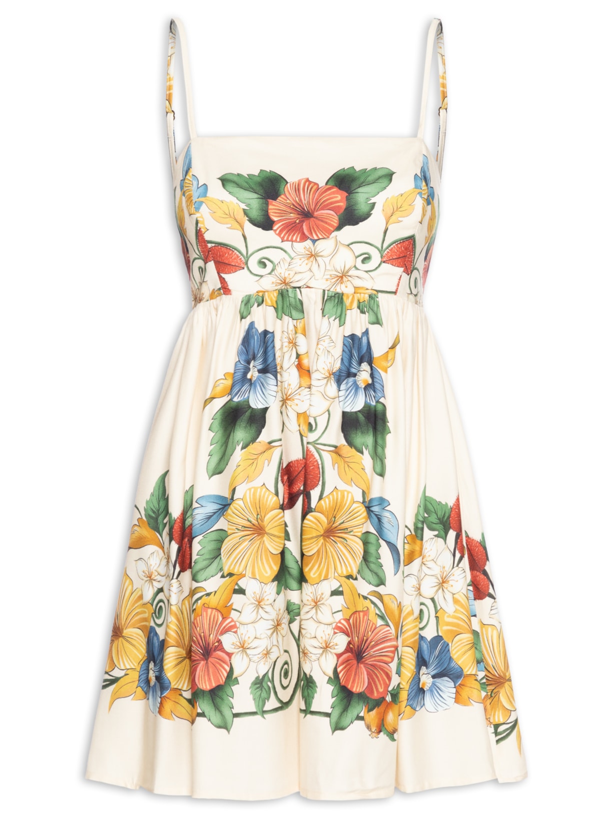 Vestido Curto Tropicalzinho Lenço - Amarelo