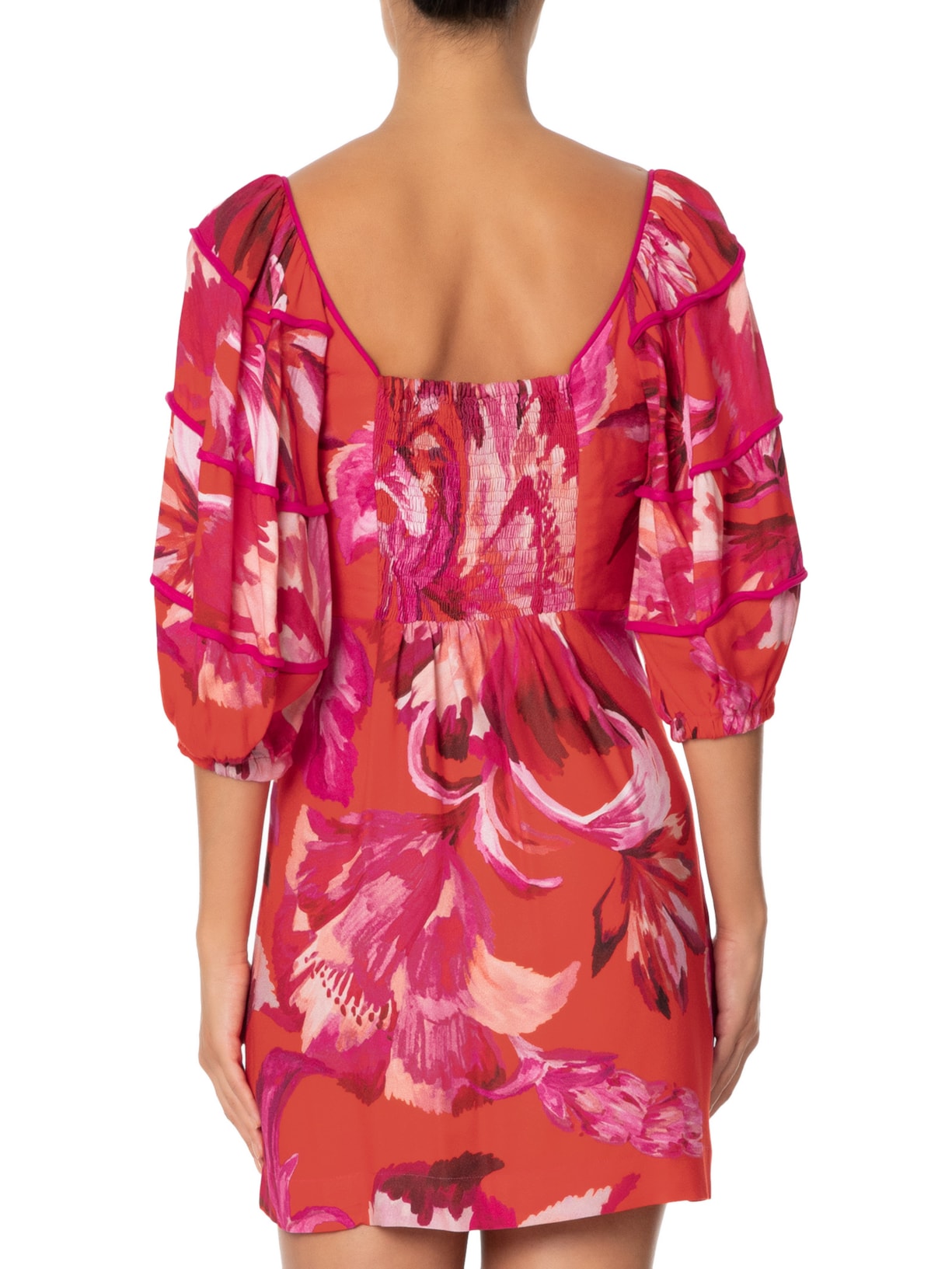 Vestido Curto Tropicarte Vermelho Farm