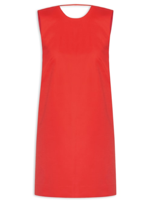 Vestido Curto Tubo Detalhe Costas - Vermelho