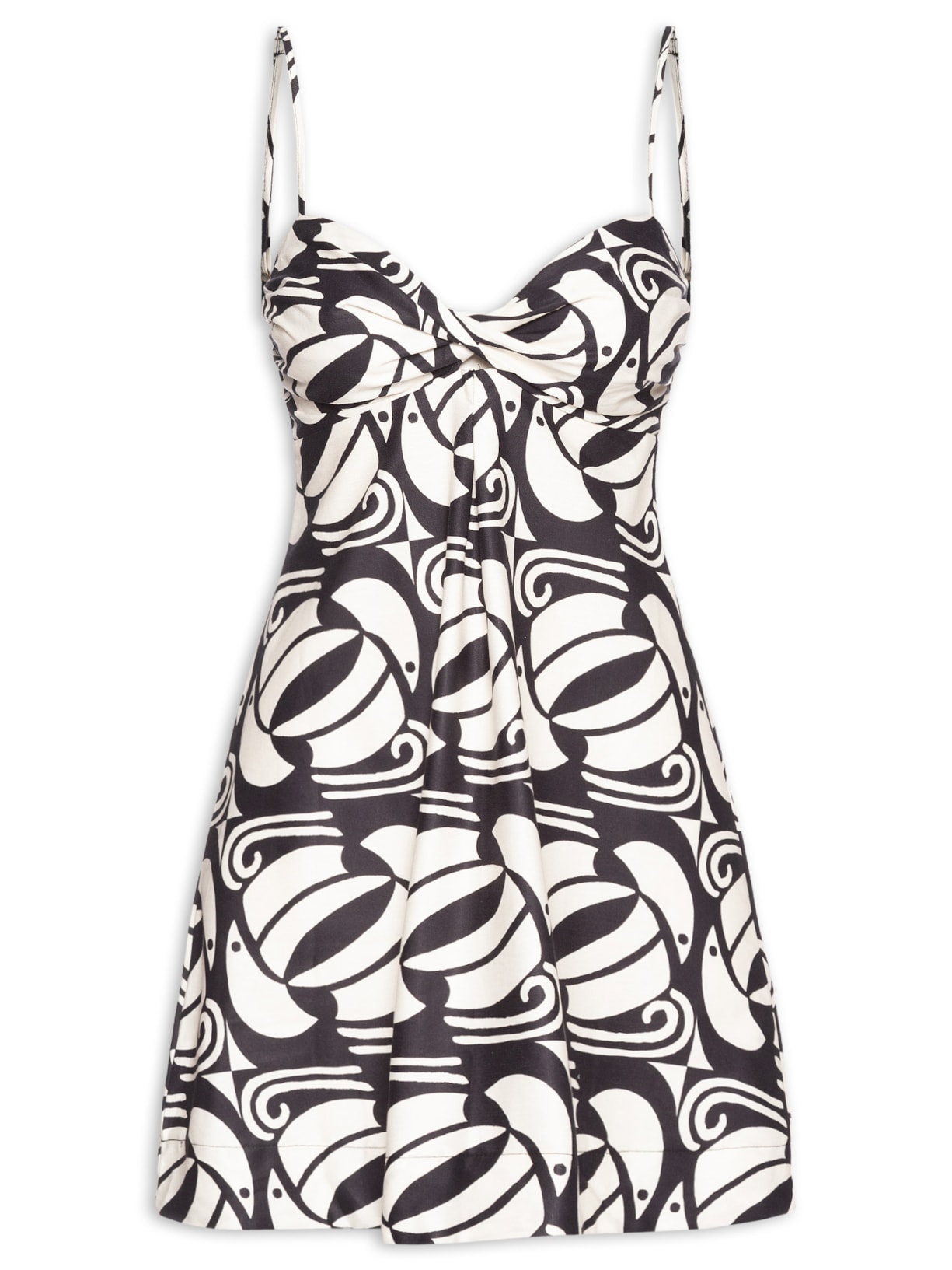 Vestido Curto Tuca Xadrez - Preto