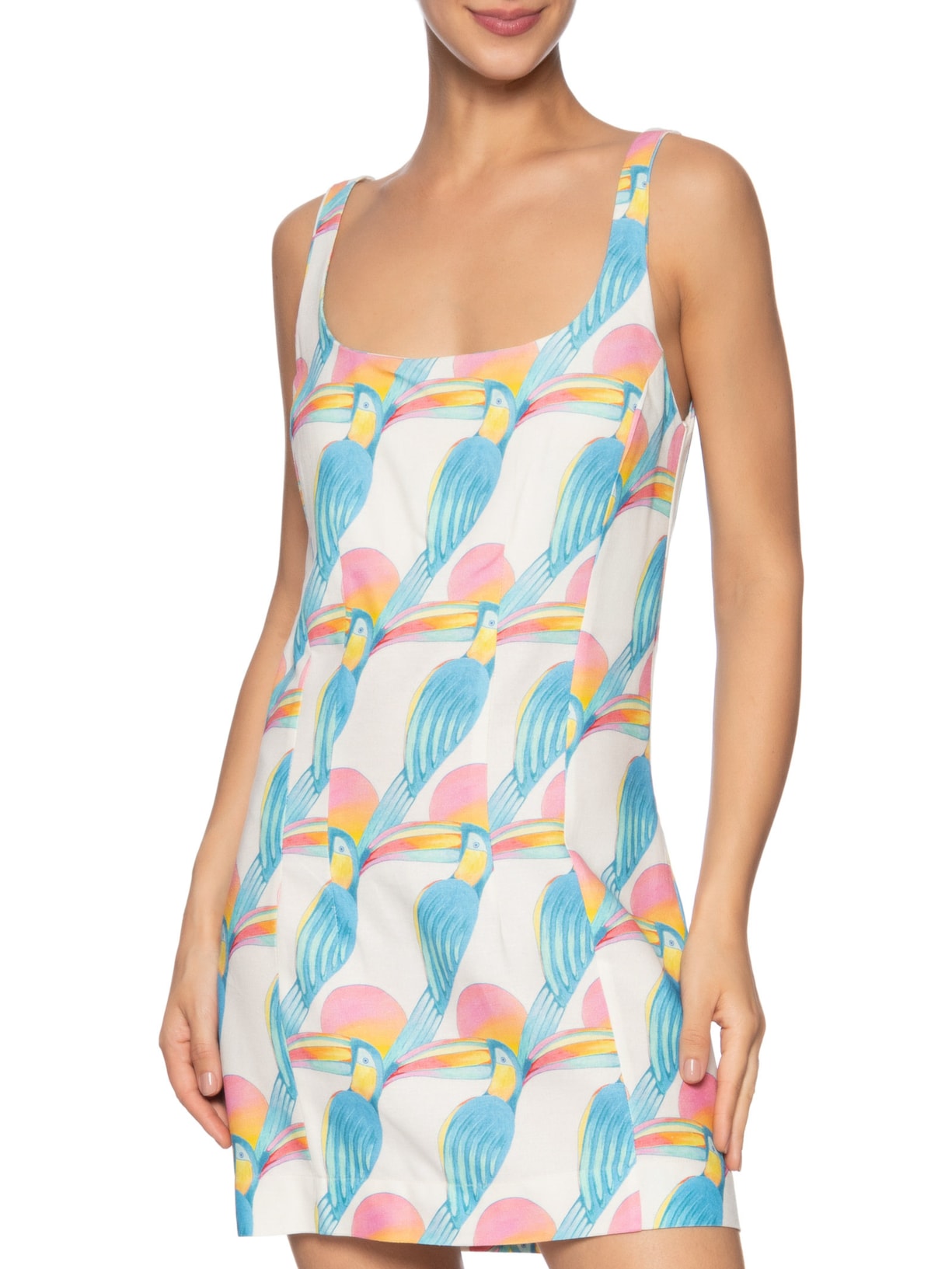 Vestido Curto Tucanitas Branco Farm