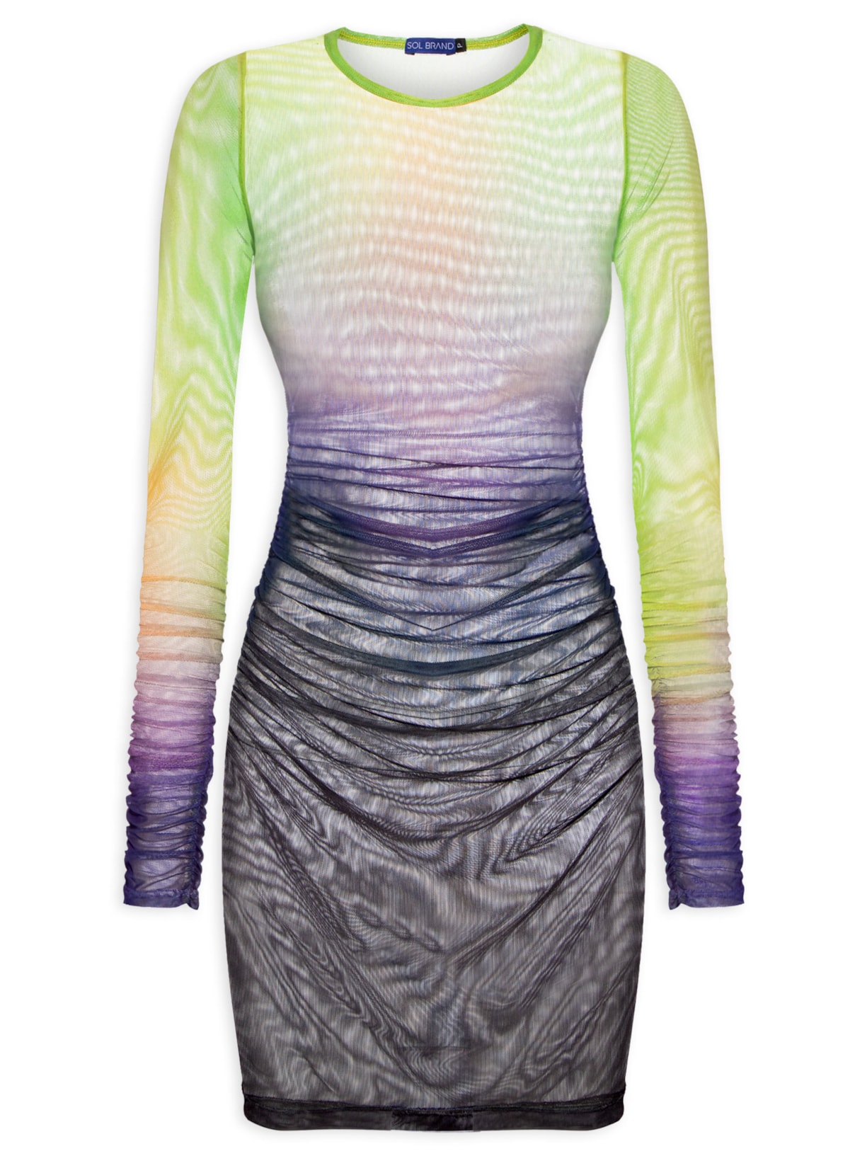 Vestido Curto Tule Melted - Verde