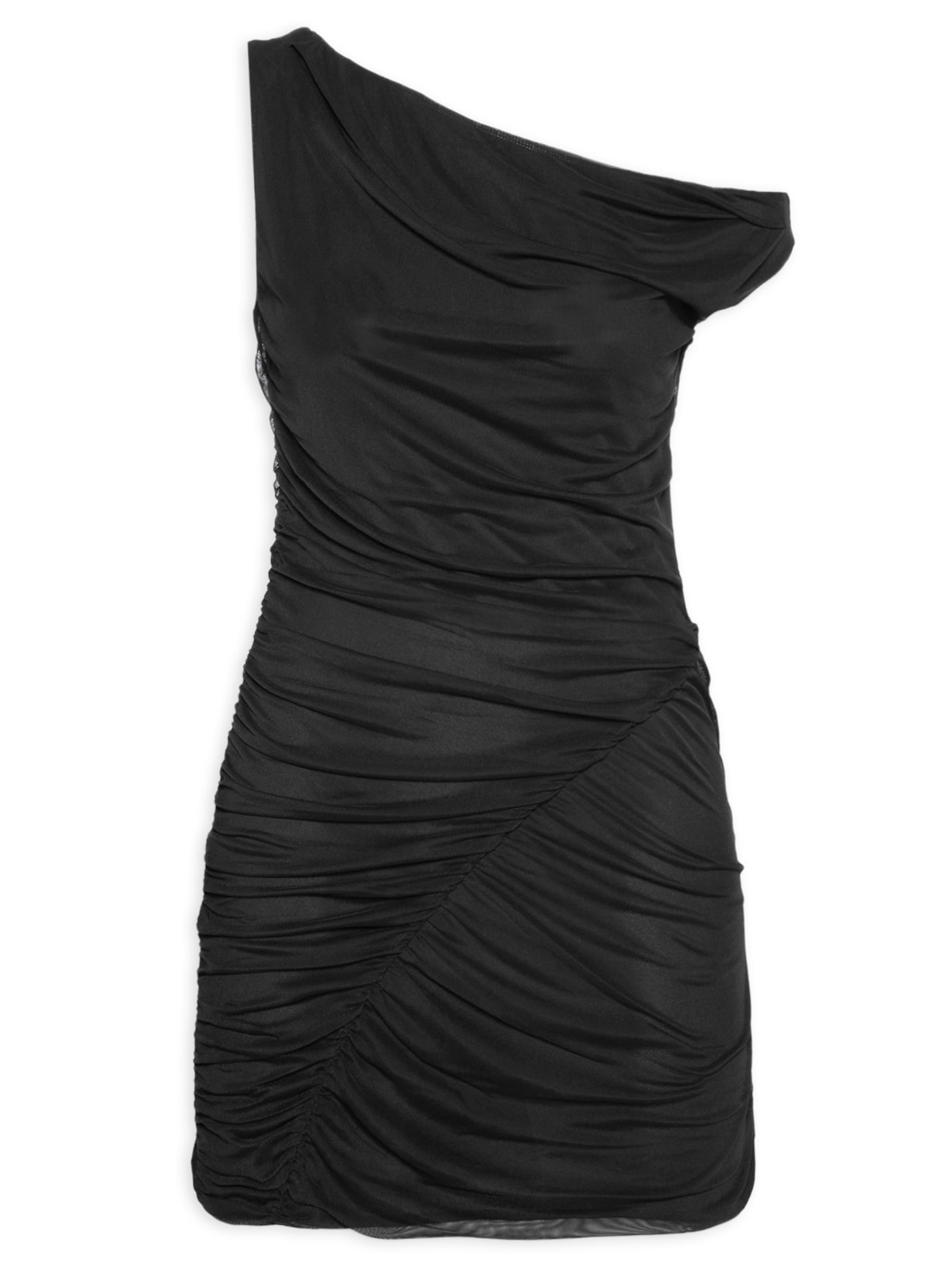 Vestido Curto Tule Ombro - Preto